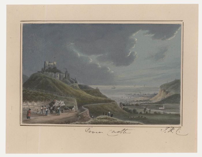 Thomas Remnant Charleton (1756-1849) - Watercolour, Soliders at Dover Castle