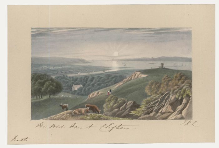 Thomas Remnant Charleton (1756-1849) - Watercolour, Penpole Point, Clifton