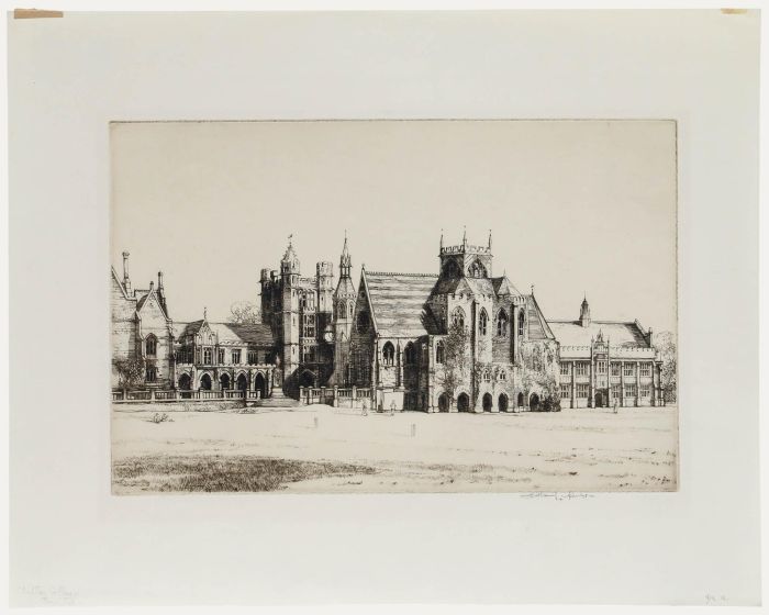 Nathaniel Sparks RE (1880-1956) - Early 20th Century Etching, Clifton College