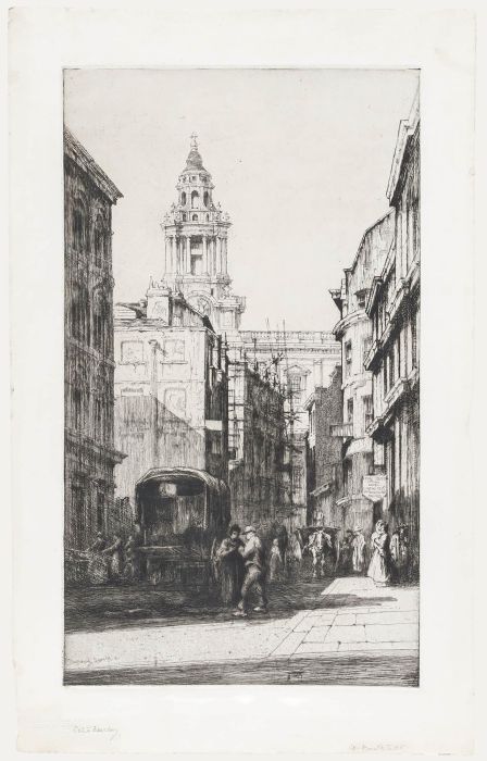Nathaniel Sparks RE (1880-1956) - 1911 Etching, St Paul's Tower