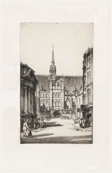 Nathaniel Sparks RE (1880-1956) - Early 20th Century Etching, Guildhall