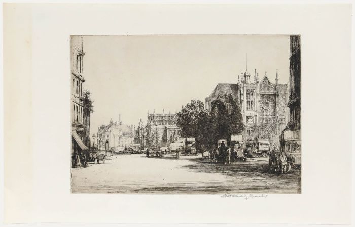 Nathaniel Sparks RE (1880-1956) - Etching, Westminster from the Horseguards
