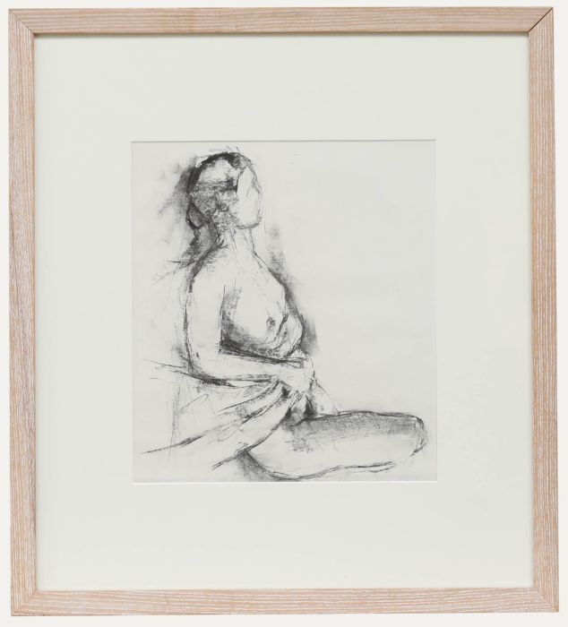 Contemporary Charcoal Drawing - Reclining Nude Study