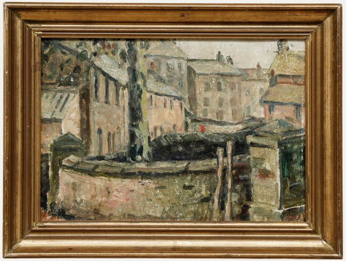 Framed Early 20th Century Oil - City View