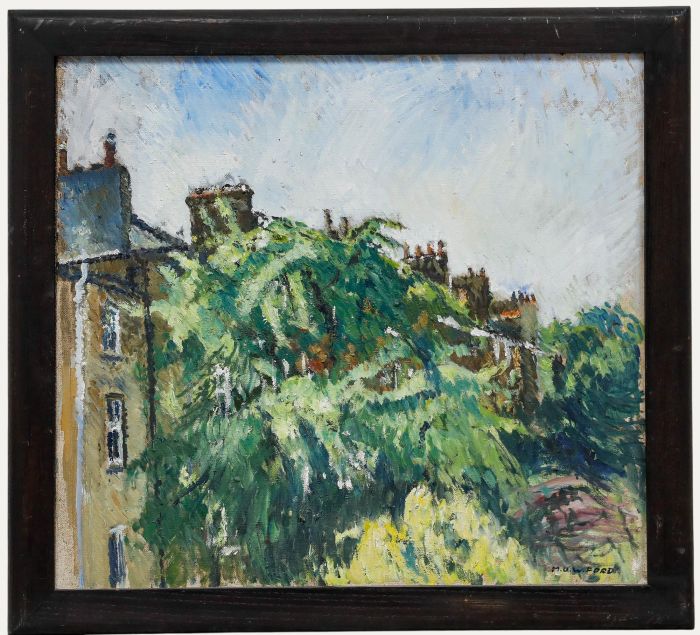Mark Ford - Impasto 20th Century Oil, Chimneys and Trees