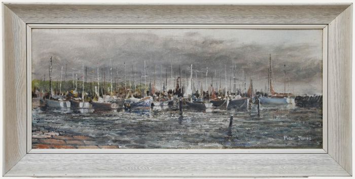 Peter Jones - Framed 1964 Oil, Harbour Before the Storm