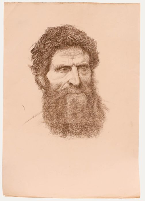 Early 20th Century Graphite Drawing - A Weathered Man