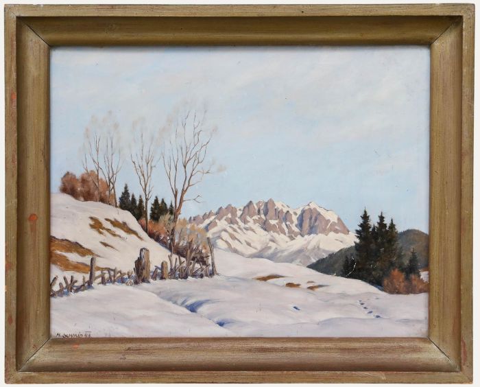 Henri Schmid (1924-2009) - 1948 Oil, The Kaiser Mountains