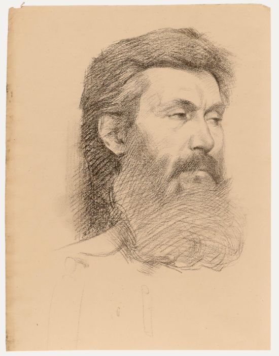 Early 20th Century Graphite Drawing - A Bearded Man