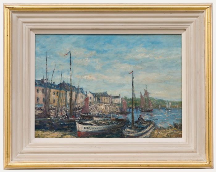 Gerard Roux (b.1946) - Framed 20th Century Oil, View of the Harbour
