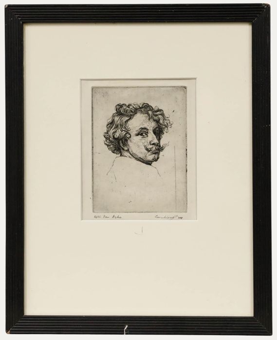 George Willott (1900-2000) after Anthony Van Dyck - Etching, Self Portrait