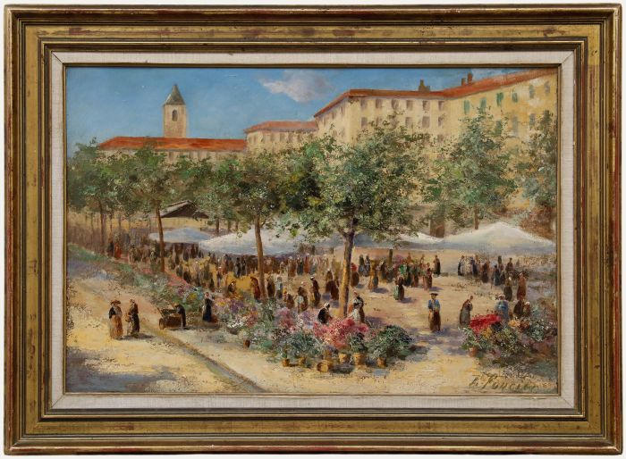 20th Century Oil - The Flower Market, Nice