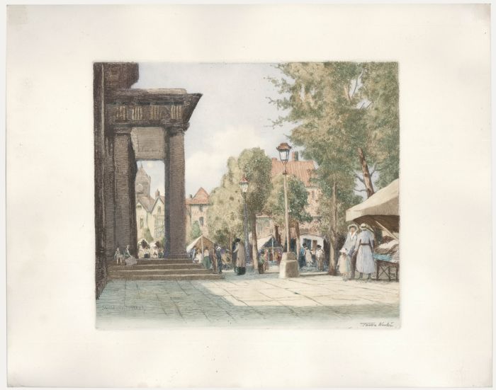 William Tatton Winter (1855-1928) - Early 20th Century Etching, Salisbury Market