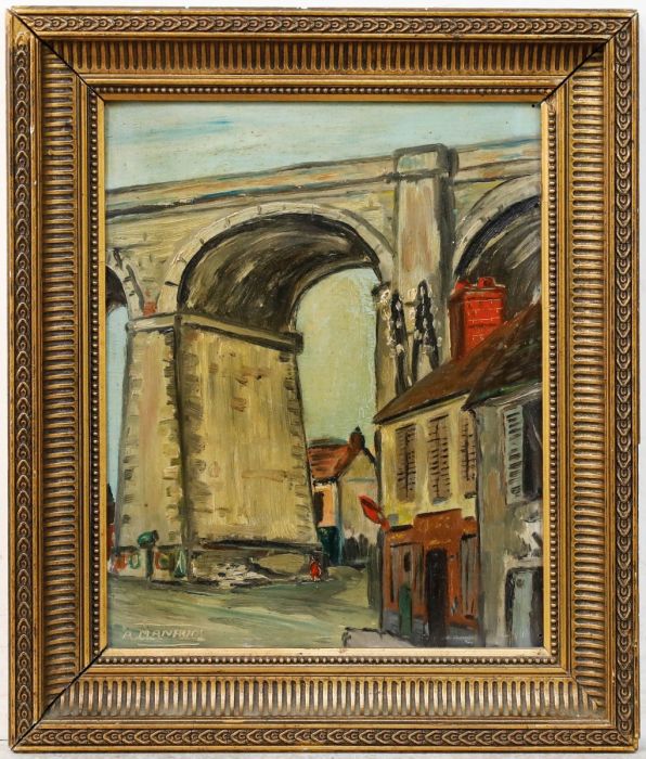 A. Manand - Early 20th Century Oil, The Viaduct