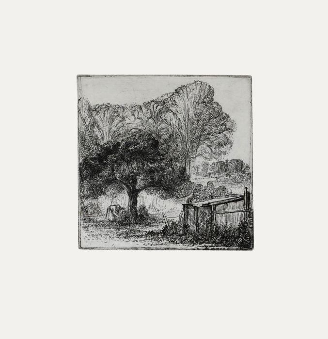 Jean-Pierre Cornet (b.1925) - Mid 20th Century Etching, Working the Garden