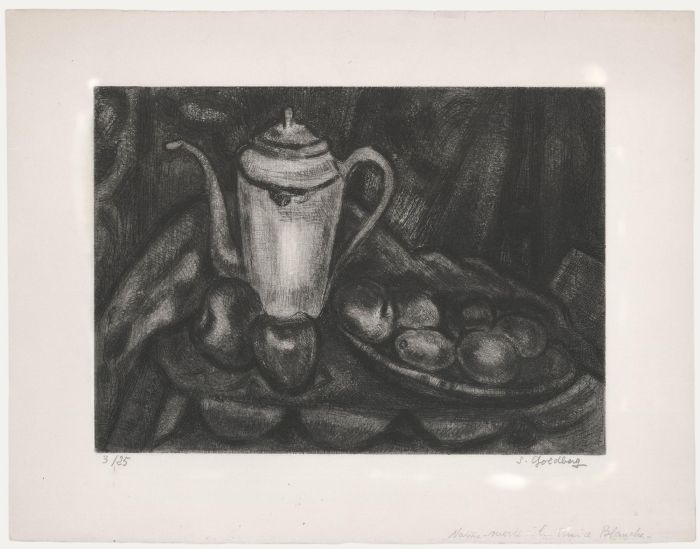 Simon Goldberg (1913-1985) - Mid 20th Century Etching, Still Life with White Tea