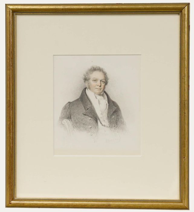 William Moore (1790-1851) - 1829 Graphite Drawing, Portrait of Robert Flower