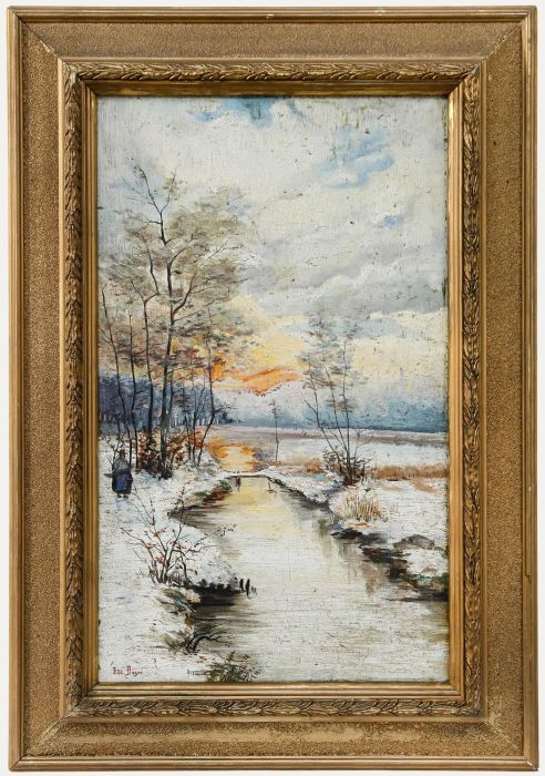Ella Daser - Early 20th Century Oil, Winter Landscape