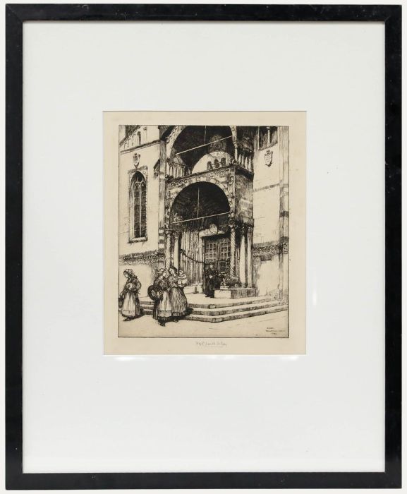 May Louise Greville Cooksey (1878-1943) - Framed 1916 Etching, Verona Cathedral