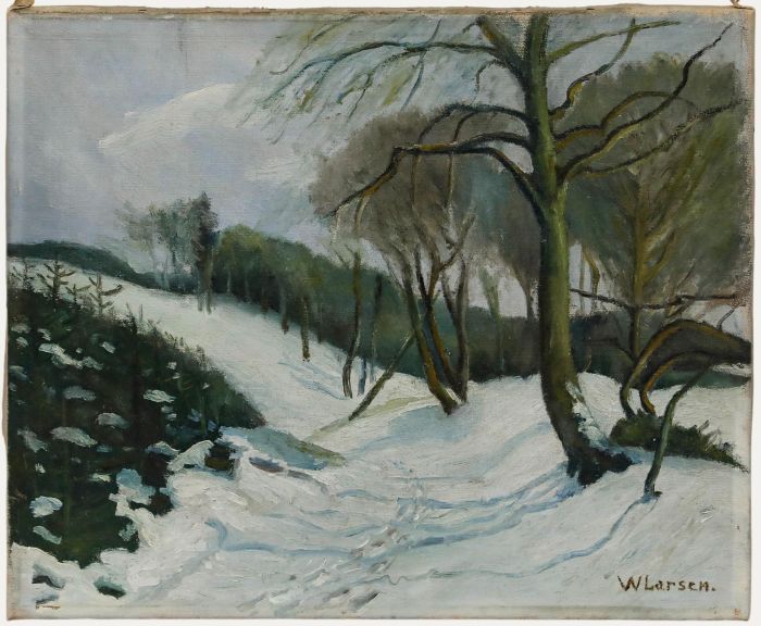 W. Larsen - Mid 20th Century Oil, The Christmas Tree Patch