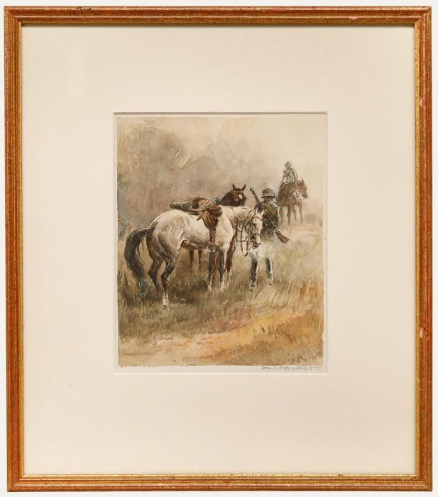 Iwan Edwin Hugentobler - Early 20th Century Watercolour, Resting Horses