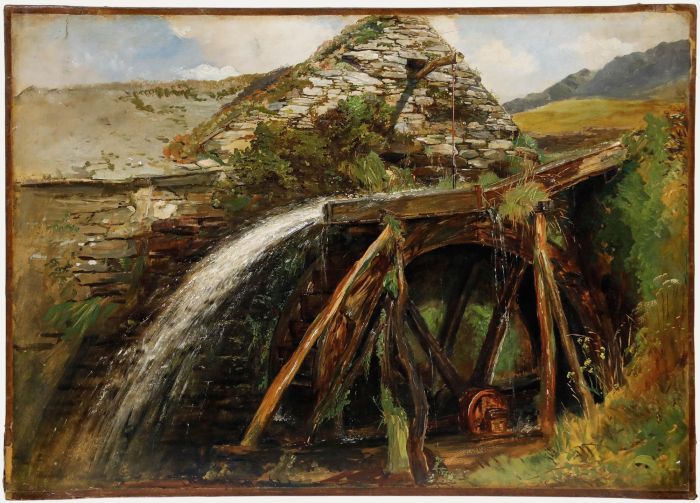 Frederick Henry Henshaw (1807-1891) - Late 19th Century Oil, The Water Mill