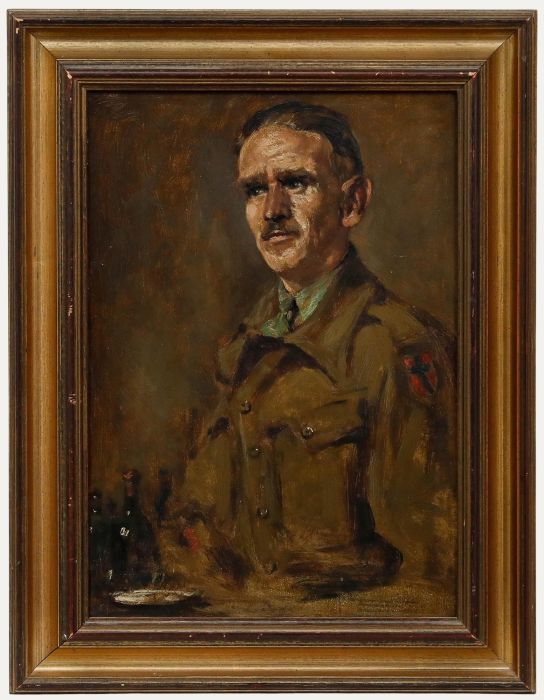 Framed 1945 Oil - Portrait of a Second World War Soldier