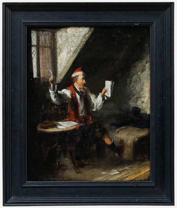 Framed 19th Century Oil - The Poet's Inspiration