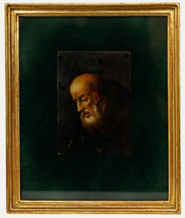 Miniature 19th Century Oil - A Pious Man