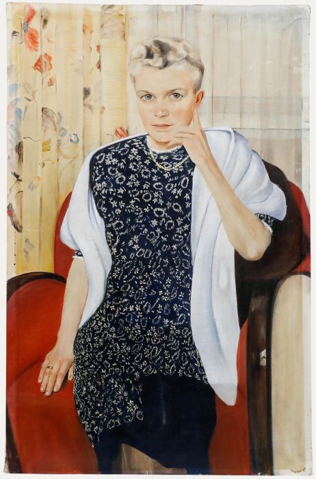 Mid 20th Century Oil - Silver Haired Lady