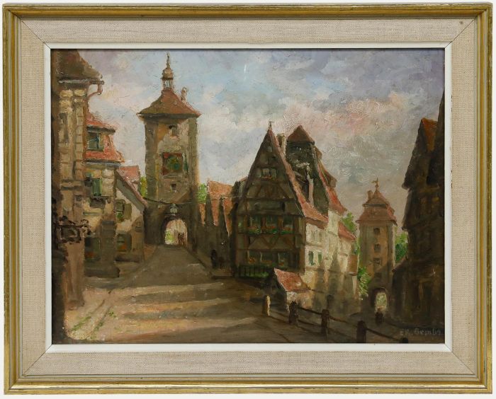 E.K. Bembs - 19th Century Oil, Rothenburg ob der Tauber