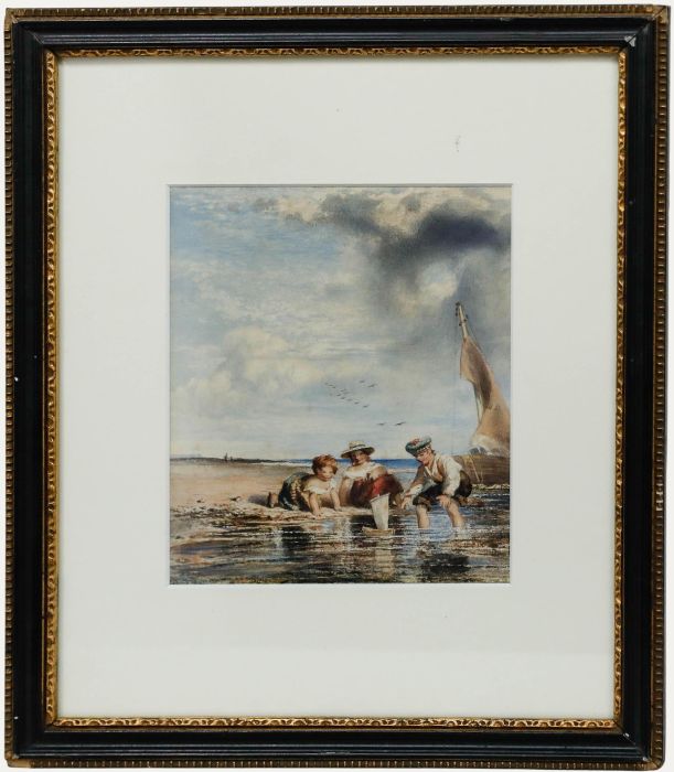 Scottish School 19th Century Watercolour - Catching Crabs