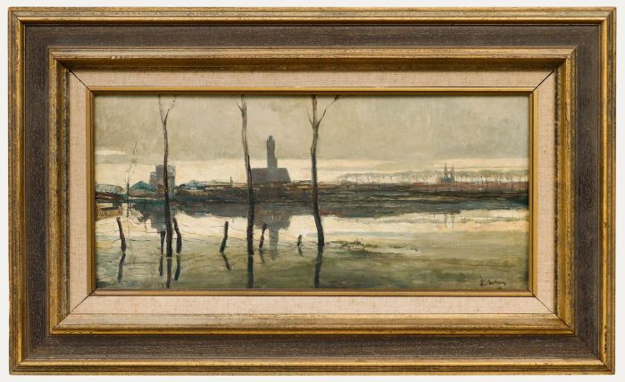Anton Erkelens (1885-1956) - Early 20th Century Oil, Flooded Landscape