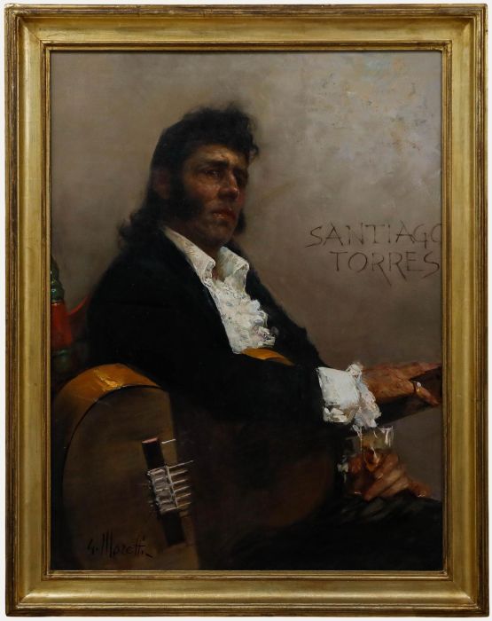 Giacomo Moretti (1939) - 20th Century Oil, Portrait of Santiago Torres
