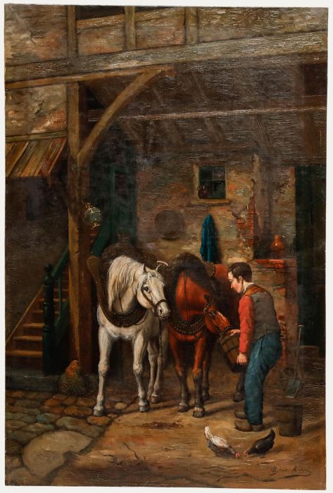 Late 19th Century Oil - A Well-Earned Feed
