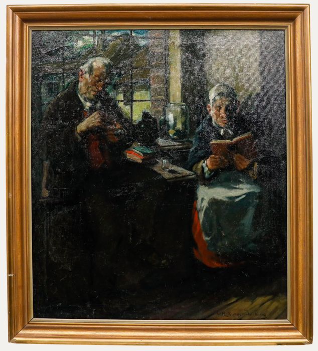 Willi Hans Burger-Willing (1882-1969) - Framed Oil, A Leisurely Afternoon