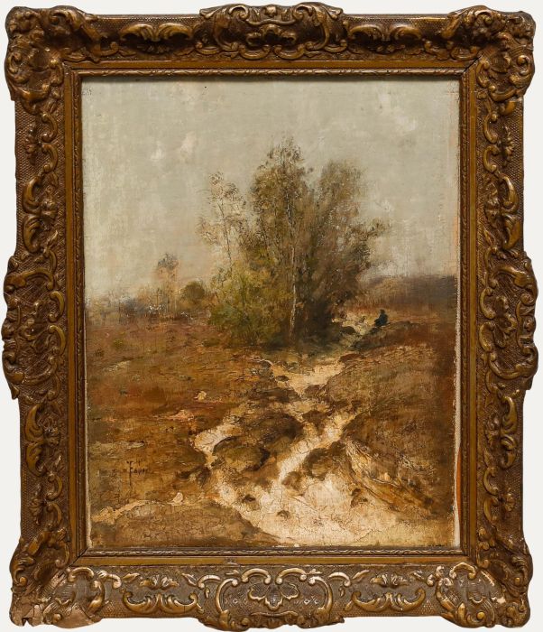 Willem Adrianus Fabri (1853-1925) - Oil, Sitting by the Stream