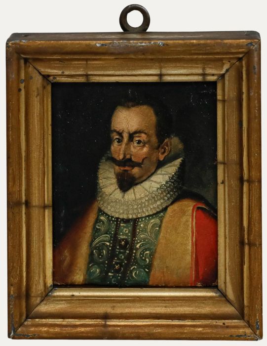 German School Miniature - 19th Century Oil, Ferdinand II of France