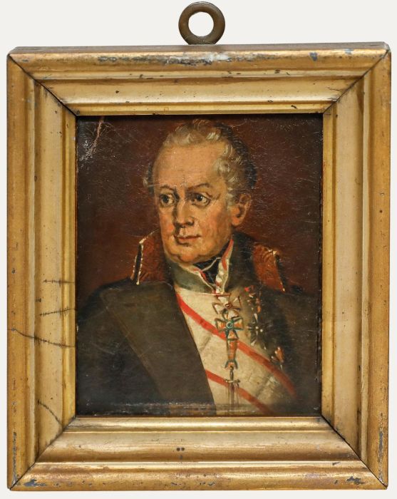 German School Miniature - 19th Century Oil, Joseph Radetzky von Radetz