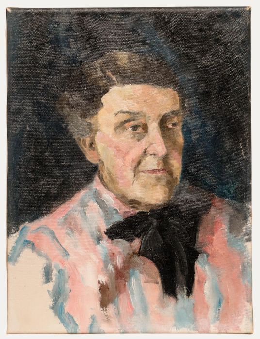 20th Century Oil - Lady in the Pink & Blue Blouse