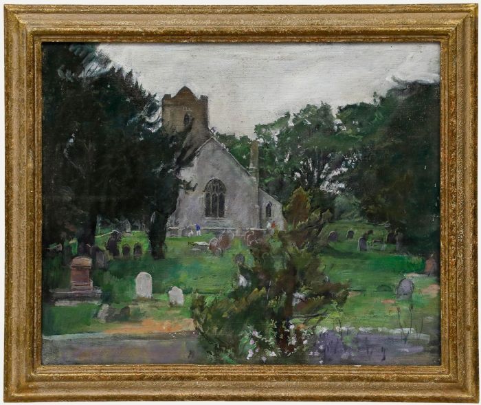 George Weissbort (1928-2013) - Framed 20th Century Oil, The Churchyard