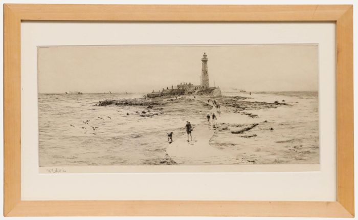 William Lionel Wyllie - Late 19th Century Etching, St Mary's Island & Lighthouse