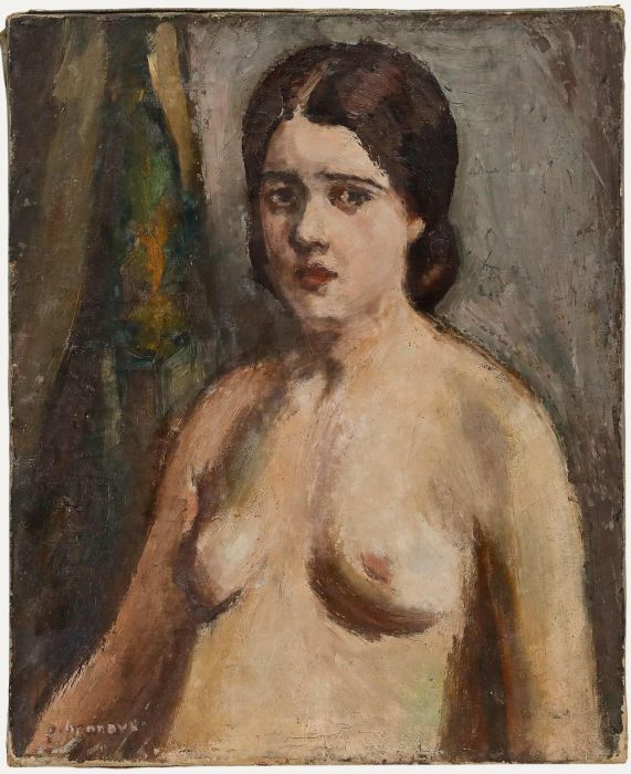 Paul Hannaux - Mid 20th Century Oil, Melancholy Nude