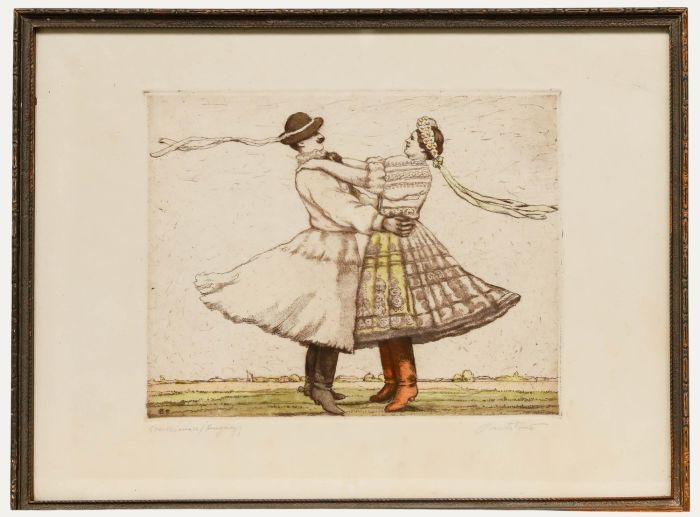 Erno Barta - Early 20th Century Etching, Hungarian Dance