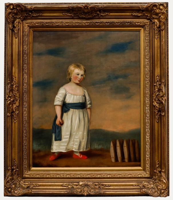 English School - Framed Early 19th Century Oil, Playing Skittles