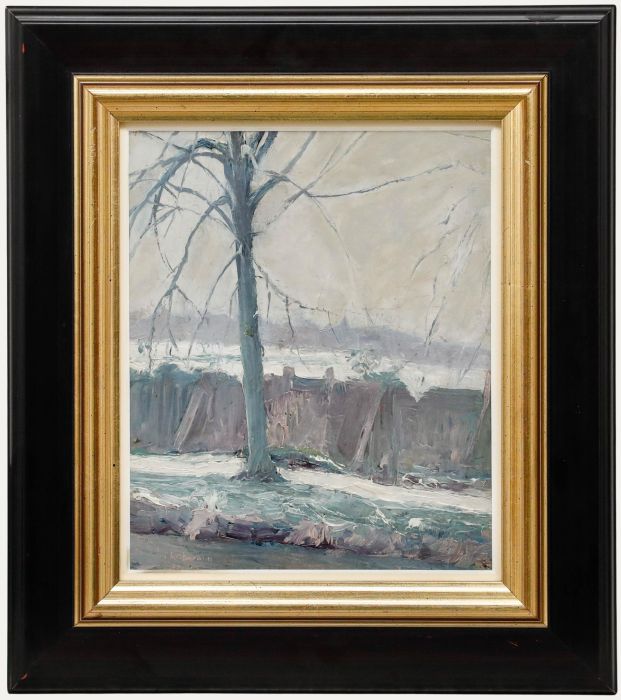 Theo Lohmann - Framed Early 20th Century Oil, Winter Landscape