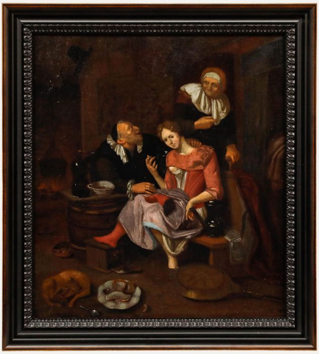 Manner of Jan Steen - 18th Century Oil, The Lovesick Maid