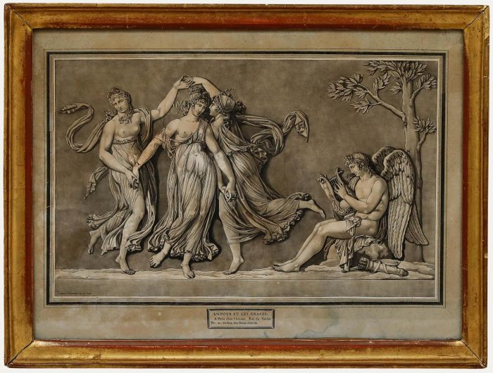 Jean-François Janinet - 18th Century Mezzotint, L'Amour et les Grâces