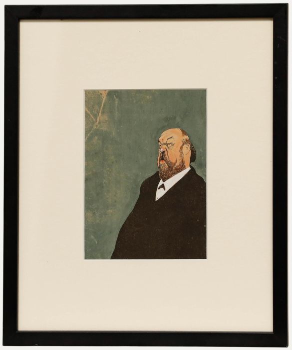 Olaf Gulbransson - Early 20th Century Mixed Media, Caricature of Eugene Richter