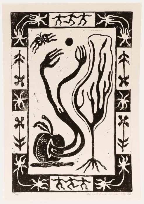 Lorella Bianco - 2025 Linoprint, Death of an Apple III